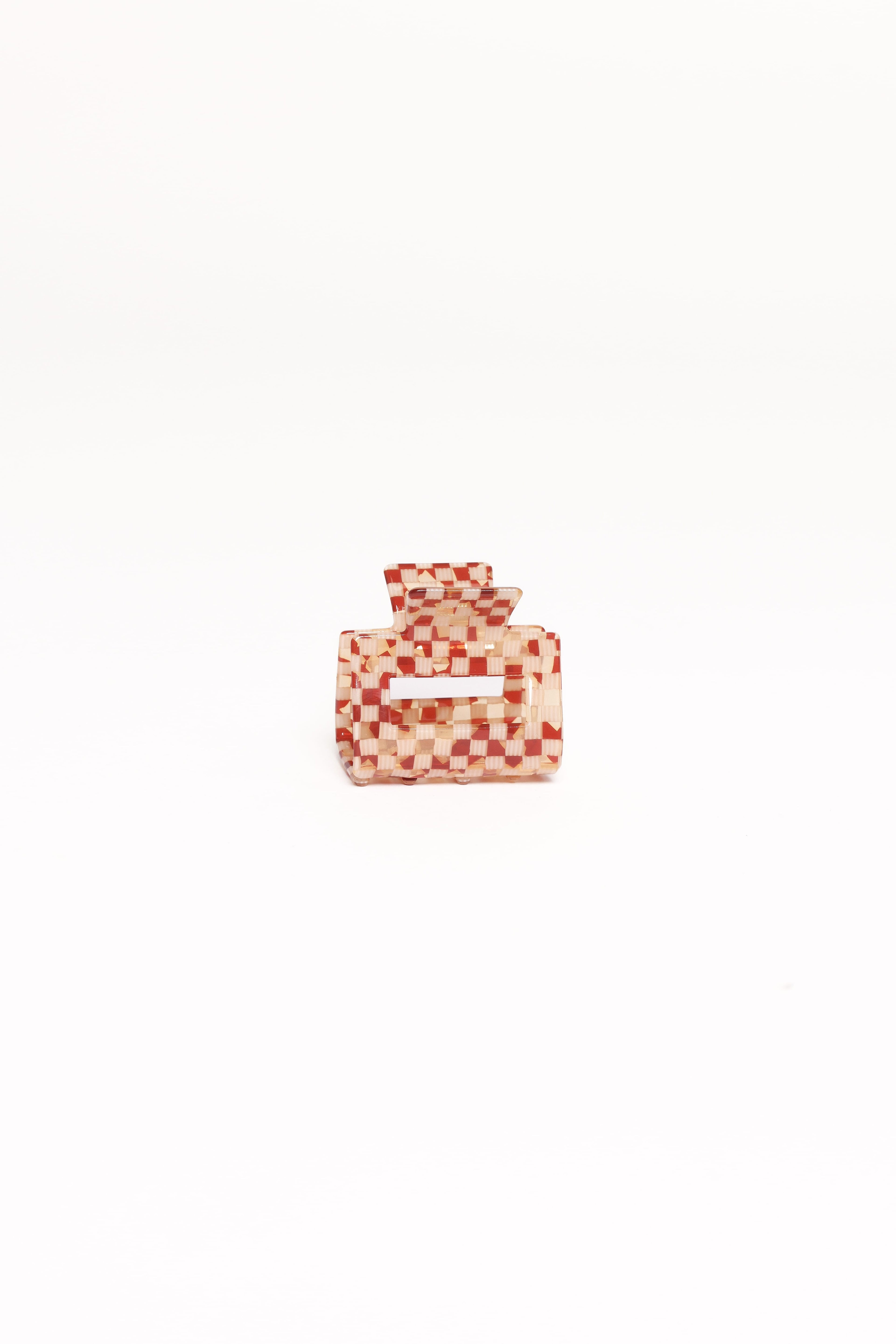 Capri Hair Clip - Tan Check