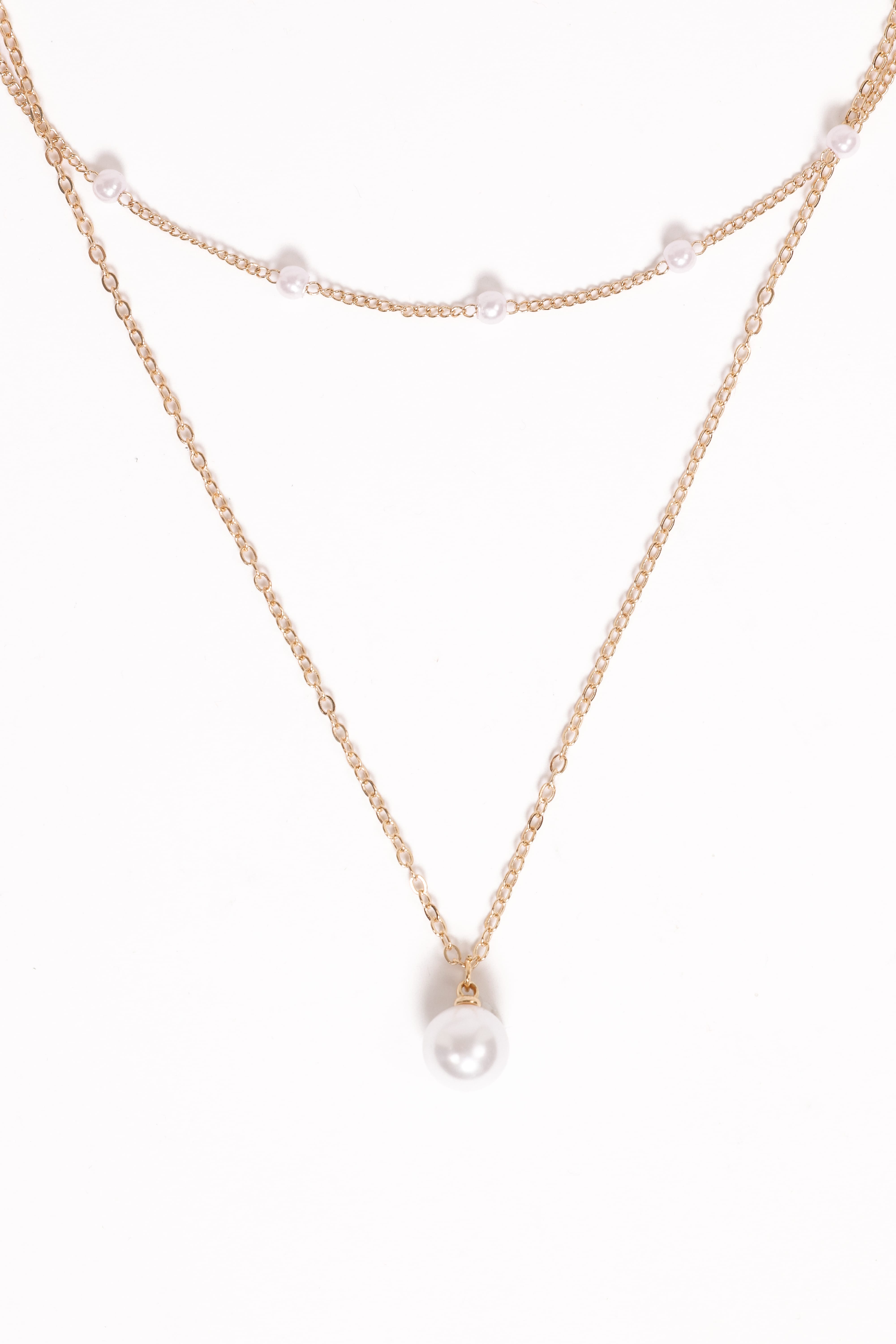 Corinna Necklace - Gold/Pearl
