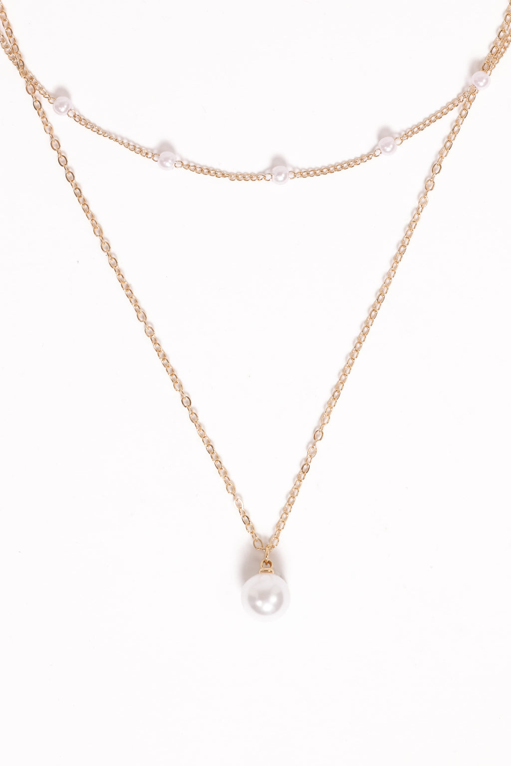 Corinna Necklace - Gold/Pearl