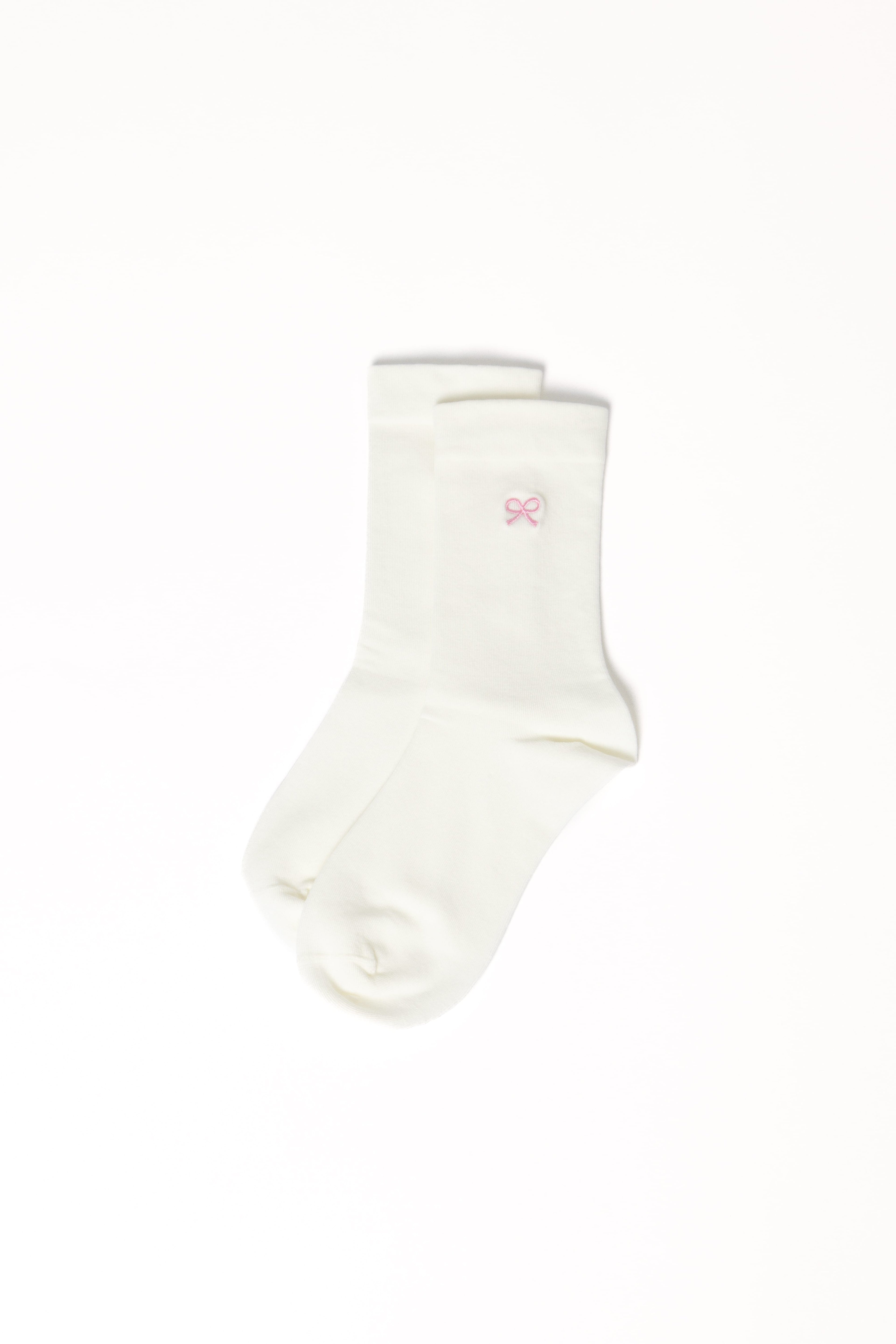 Elsie Bow Socks - White