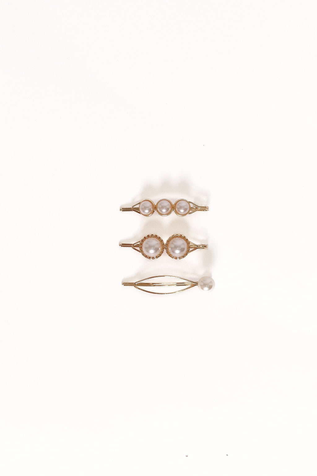 Henrietta Hair Clip Set - Gold/Pearl