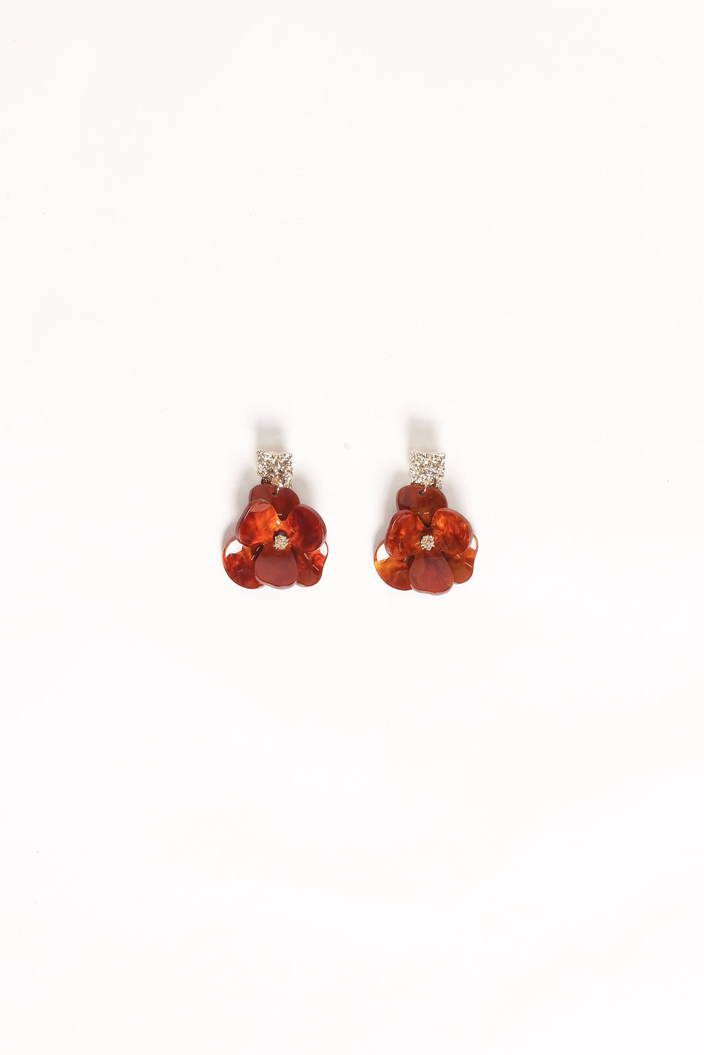 Lennon Flower Earrings - Gold/Brown