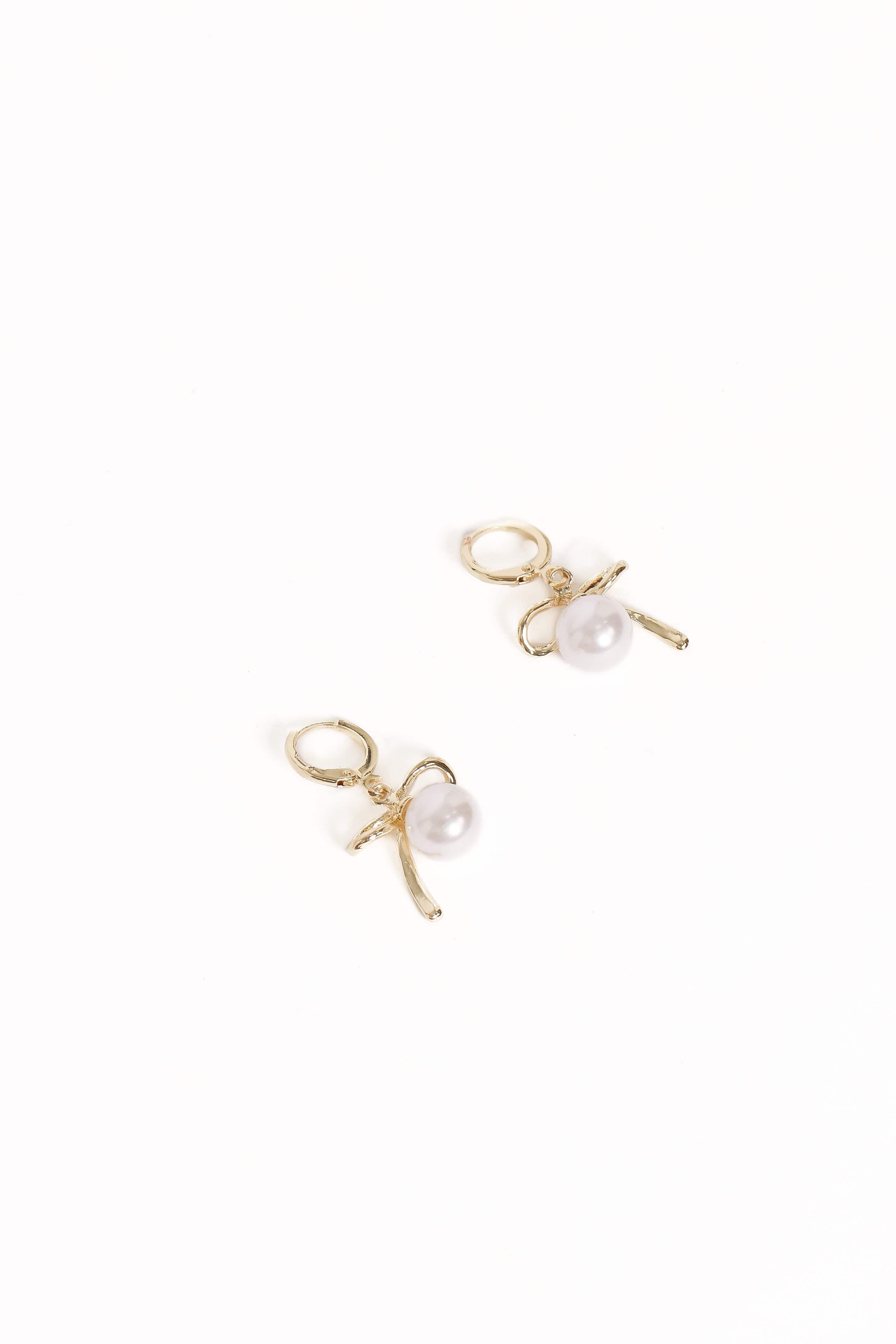 Louisa Bow Earrings - Gold/Pearl