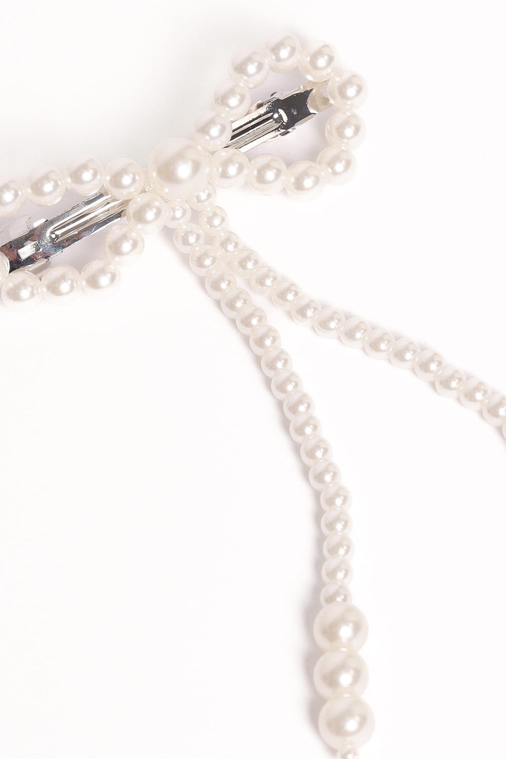 Marcella Hair Bow Clip - Pearl