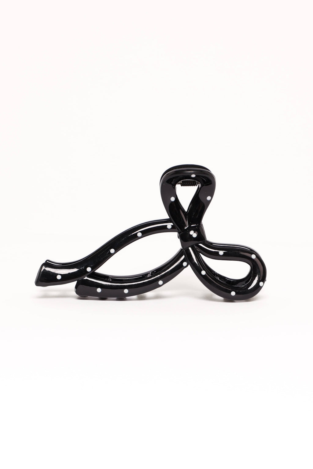 Nova Hair Clip - Black Polka Dot