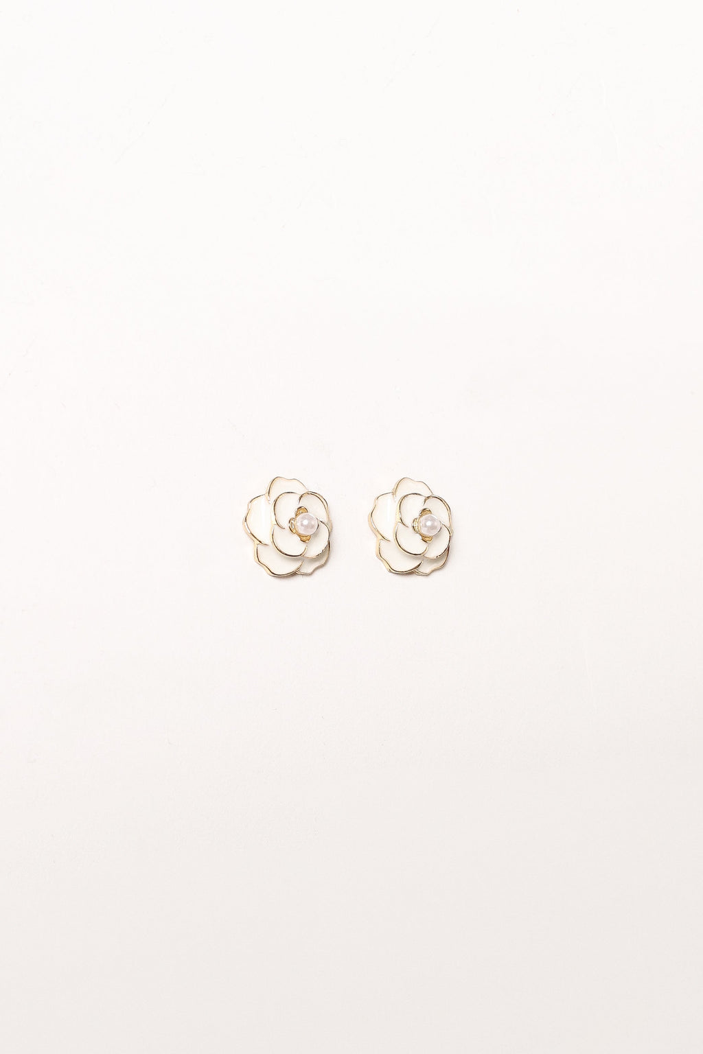 Reina Flower Earrings - Gold White