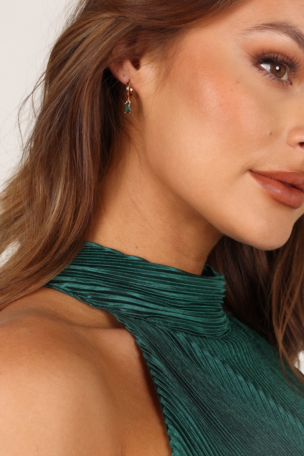 Sadie Drop Earrings - Gold/Emerald