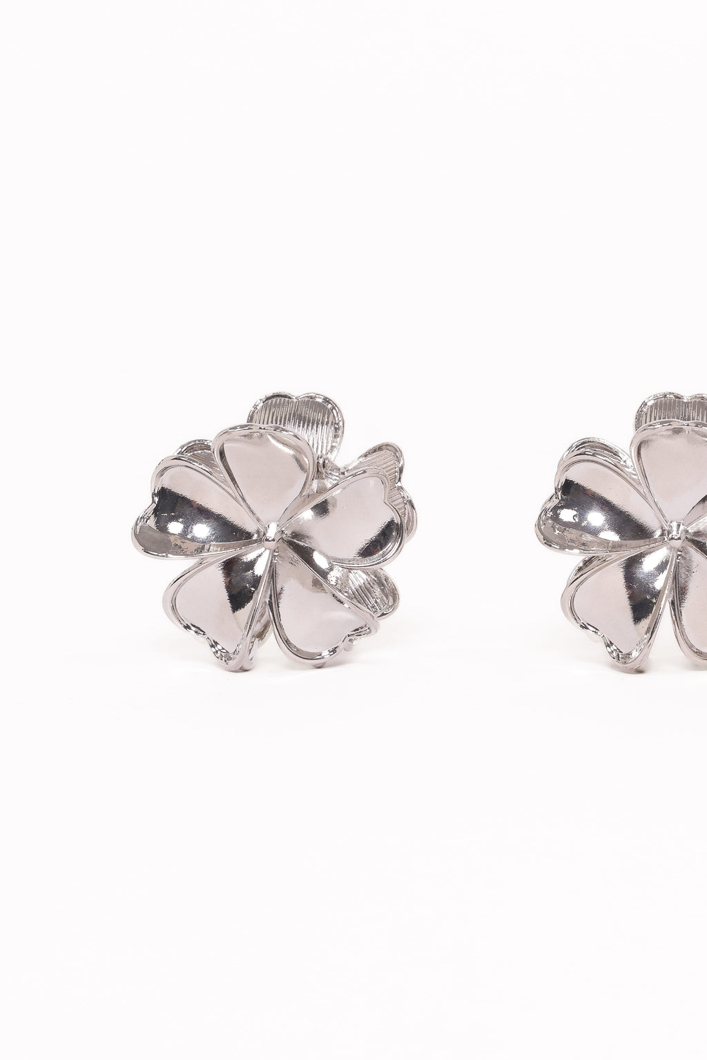Tiffany 2 Pack Flower Hair Clips - Silver