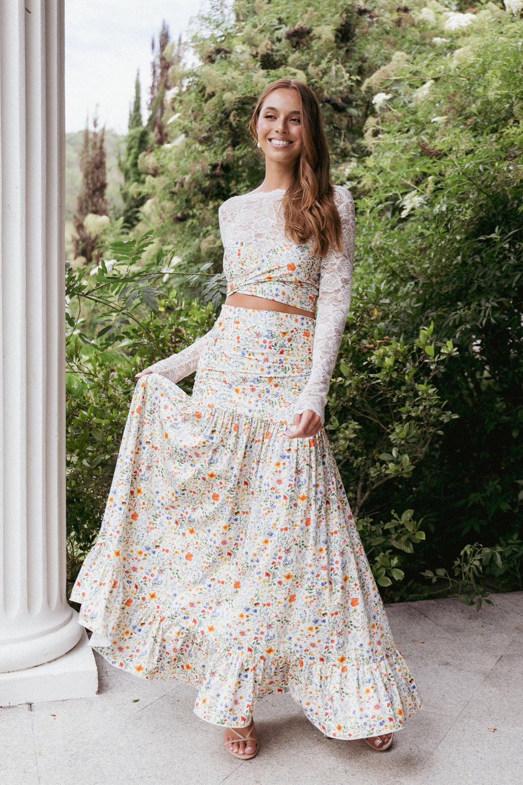 Dara Maxi Skirt - Garden Floral