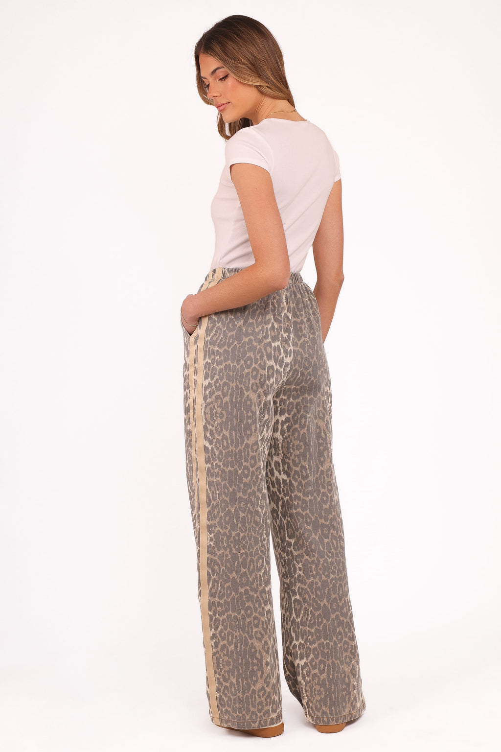 Fletcher Denim Racer Pants - Leopard
