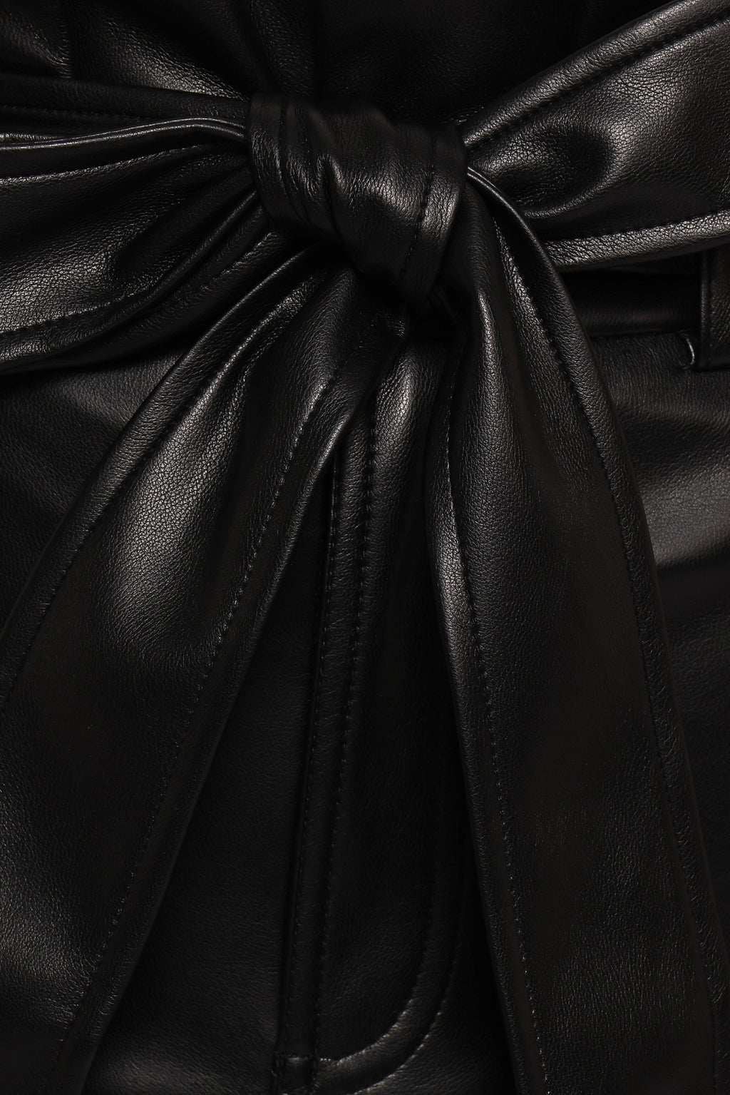 Franka Faux Leather Midi Skirt - Black