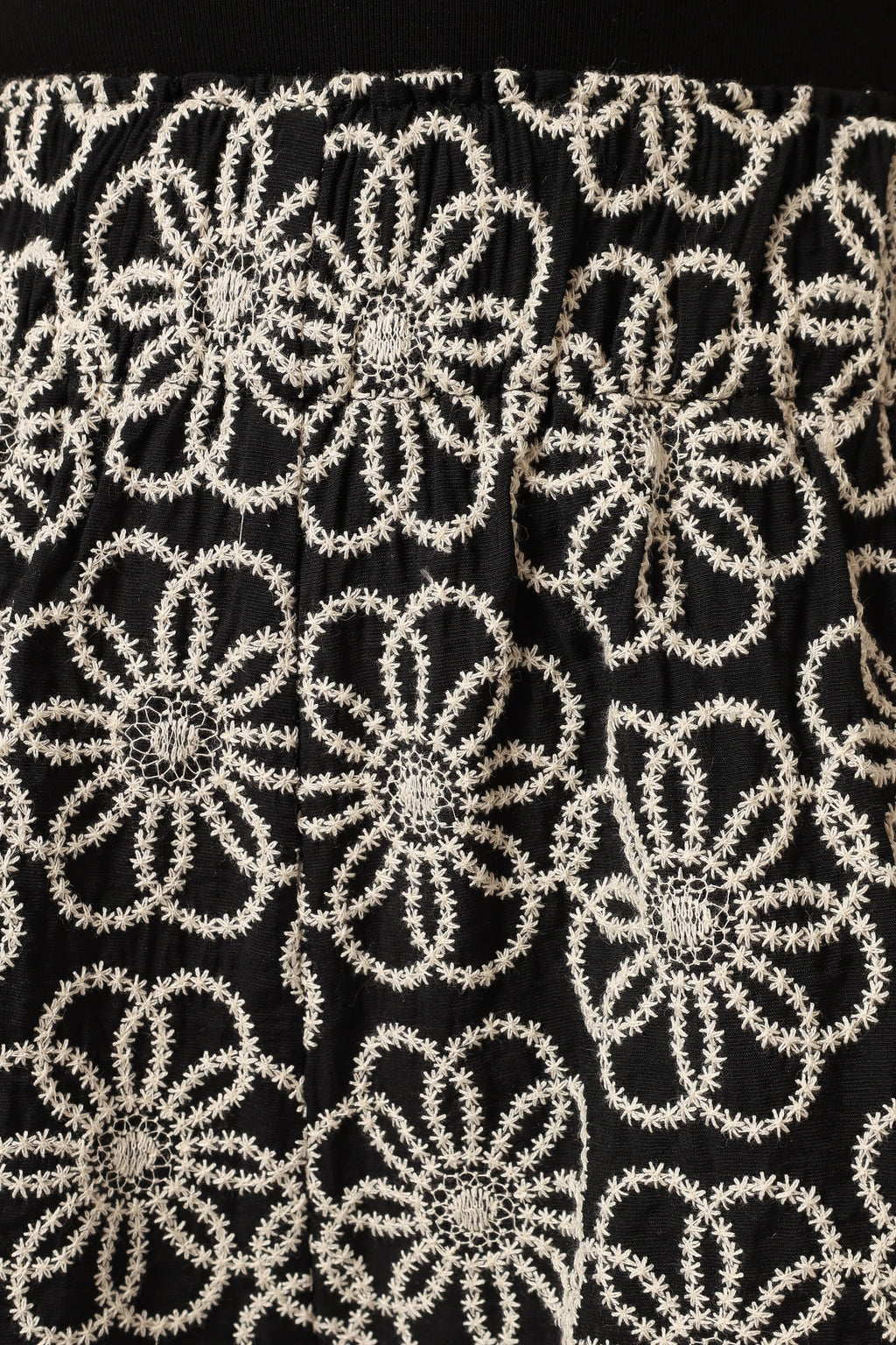 Jacey Embroidered Shorts - Black White