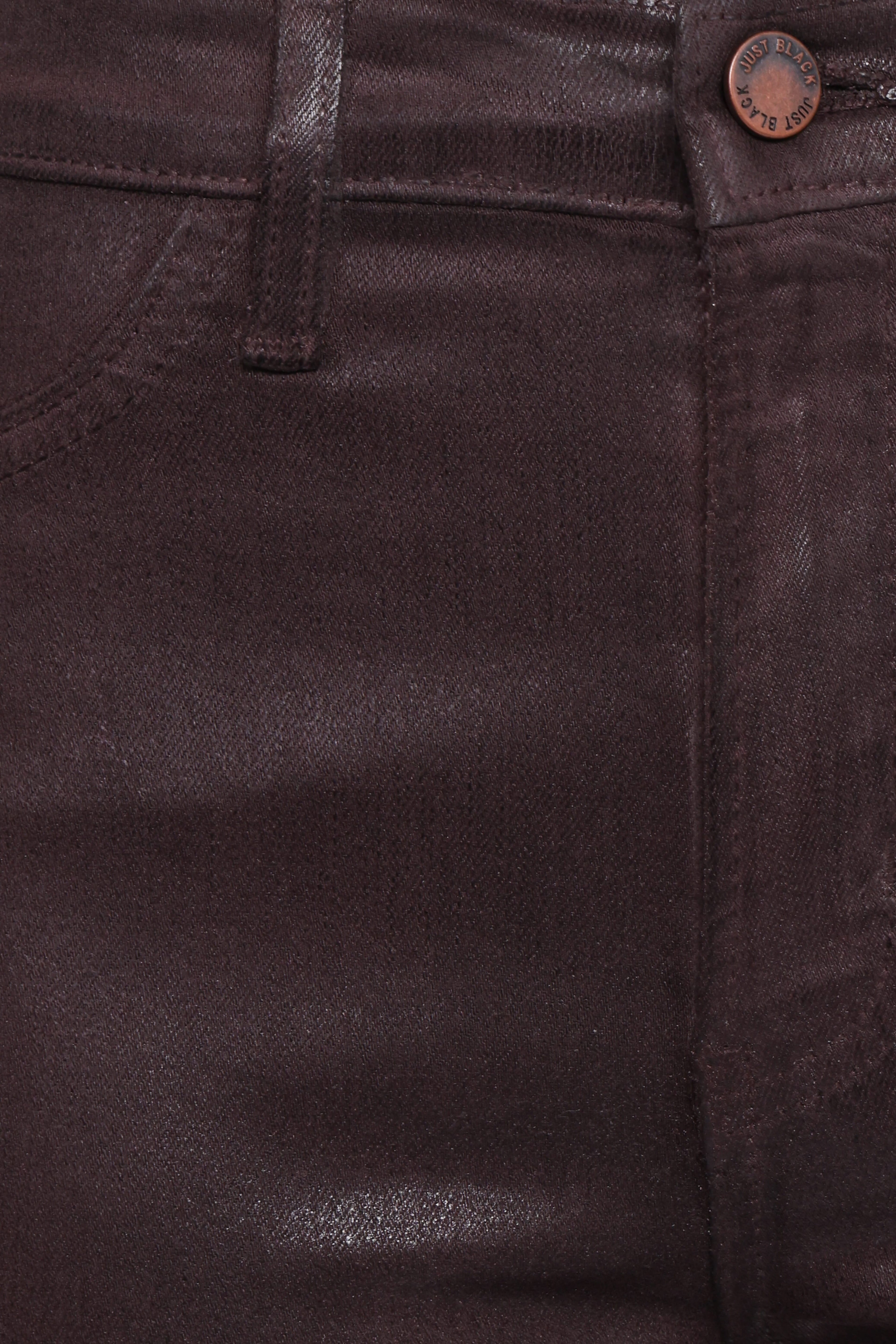 Kalindi Coated Cropped Bootcut Jean - Espresso