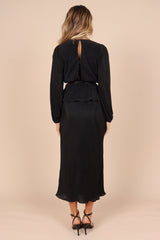 Minelli Pleat Midi Skirt - Black