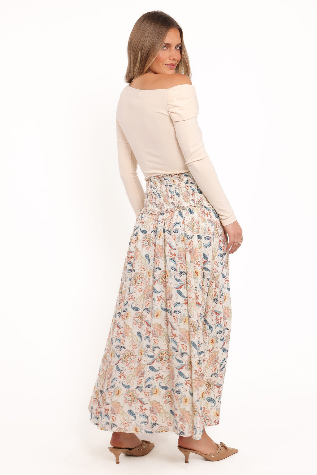 Seana Shirred Waist Maxi Skirt - Paisley