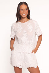 Tanis Embroidered Shorts - White