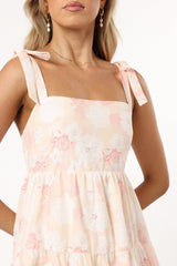 Andi Midi Dress - Pink White Floral