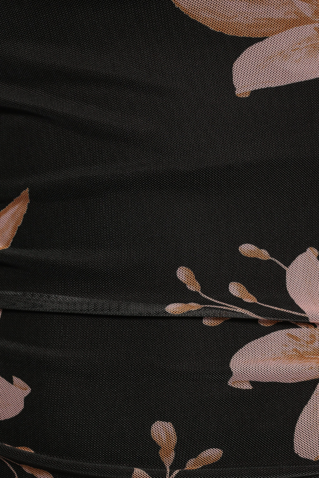 Arabelle Maxi Off Shoulder Dress - Black Peach