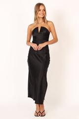 Audrey Strapless Maxi Dress - Black