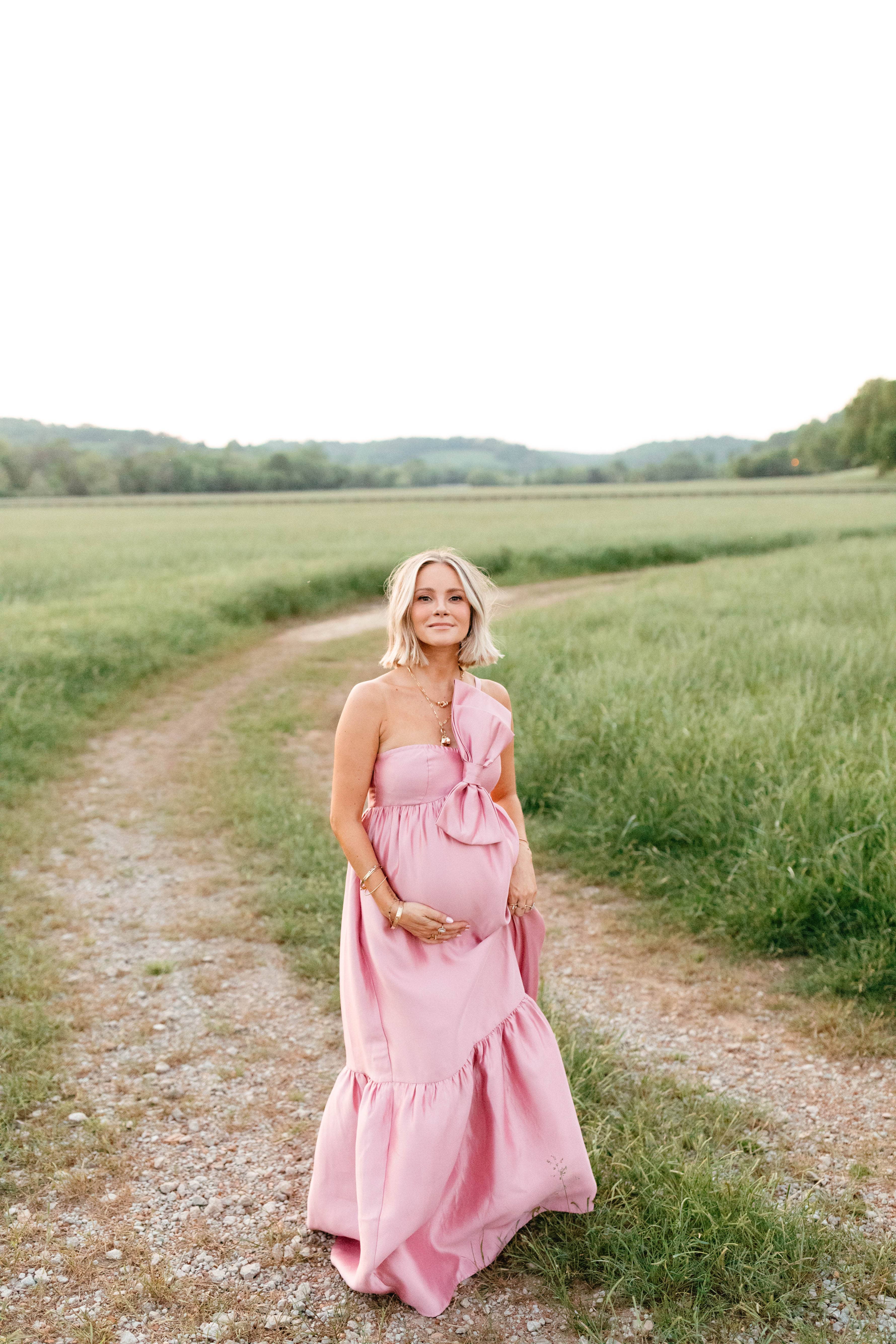Betina Bow Front Maxi Dress - Dusty Rose