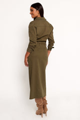 Cortney Long Sleeve Maxi Dress - Olive