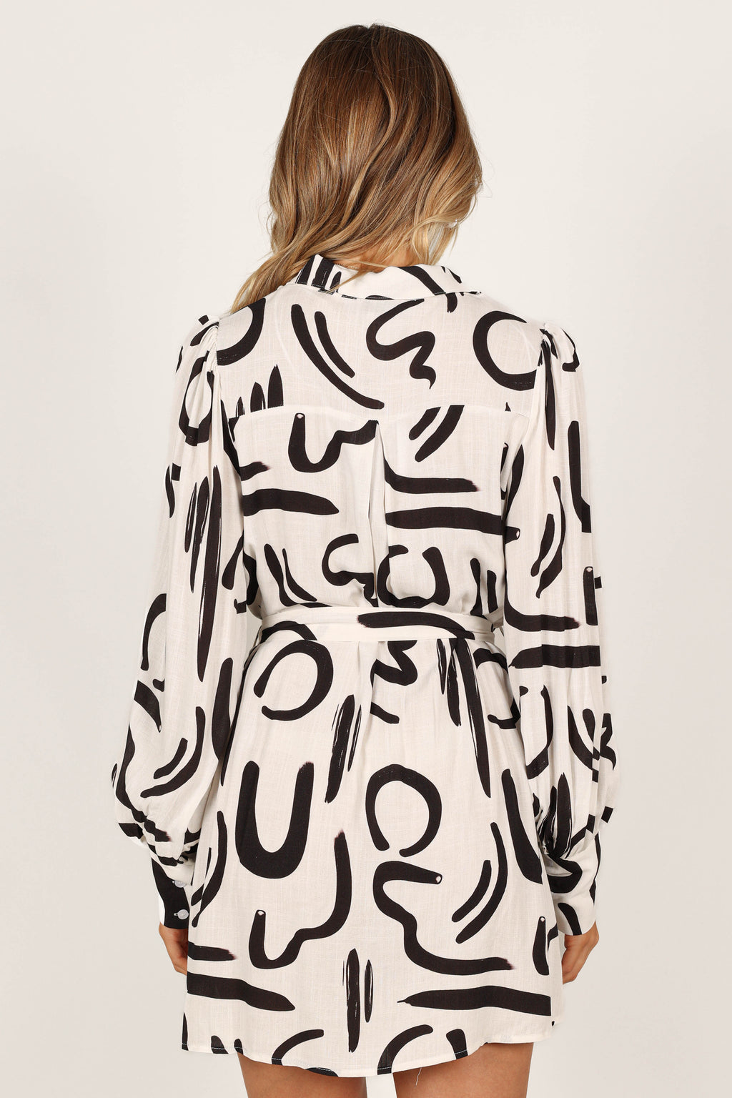 Cosmo Wrap Mini Dress - White/Black