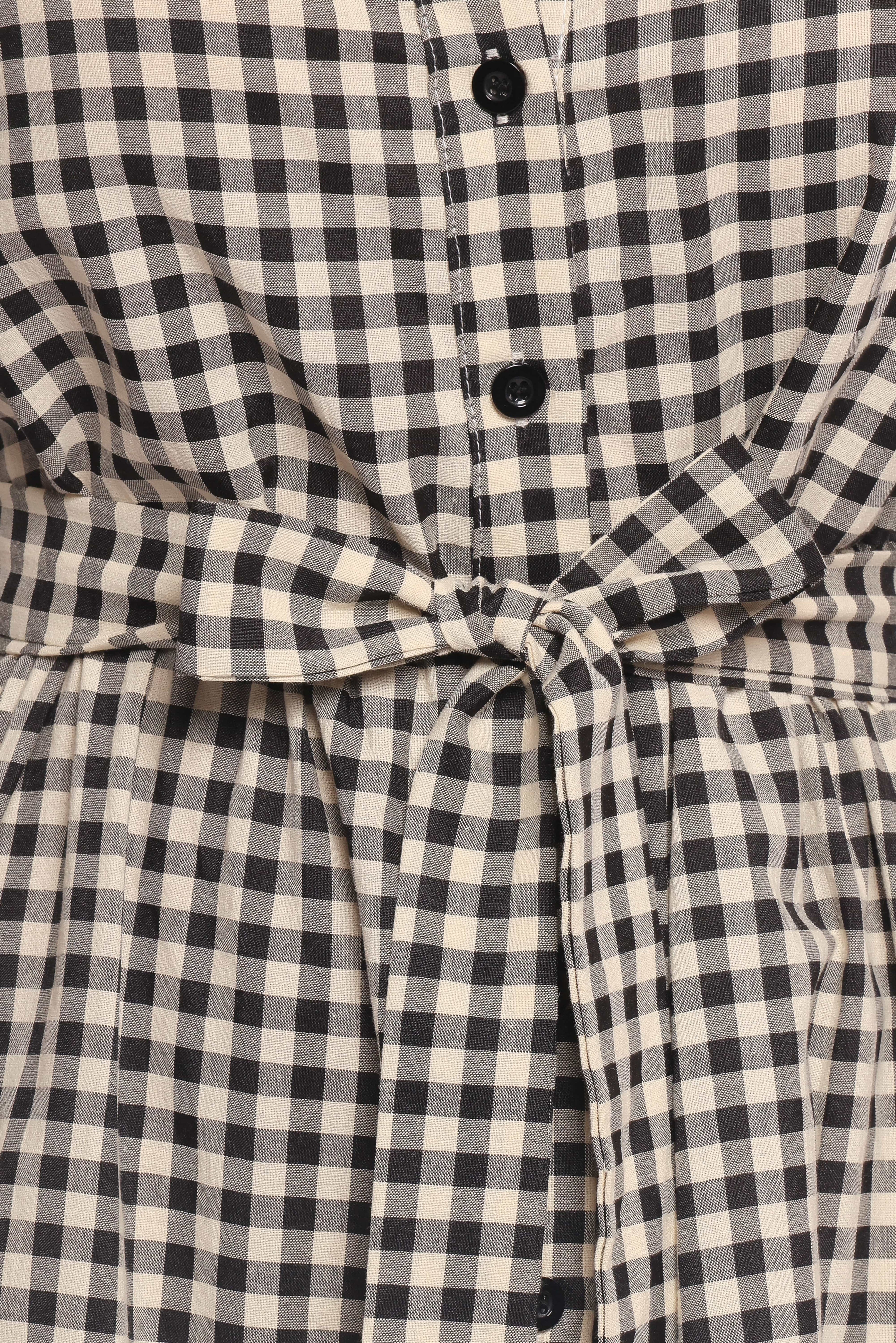 Dixon Maxi Dress - Black Cream Gingham