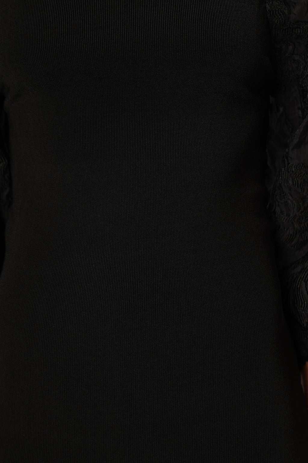 Dolly Puff Sleeve Midi Dress - Black