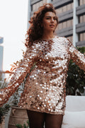 Electra Long Sleeve Mini Dress - Gold