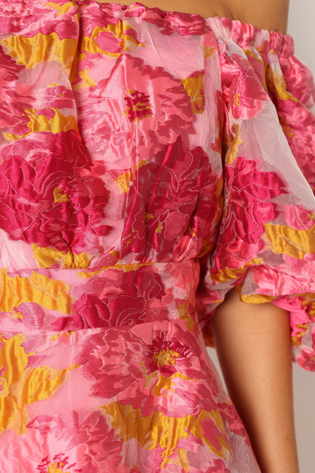 Faye Off Shoulder Mini Dress - Pink Floral