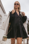 Hart Long Sleeve Mini Dress - Black