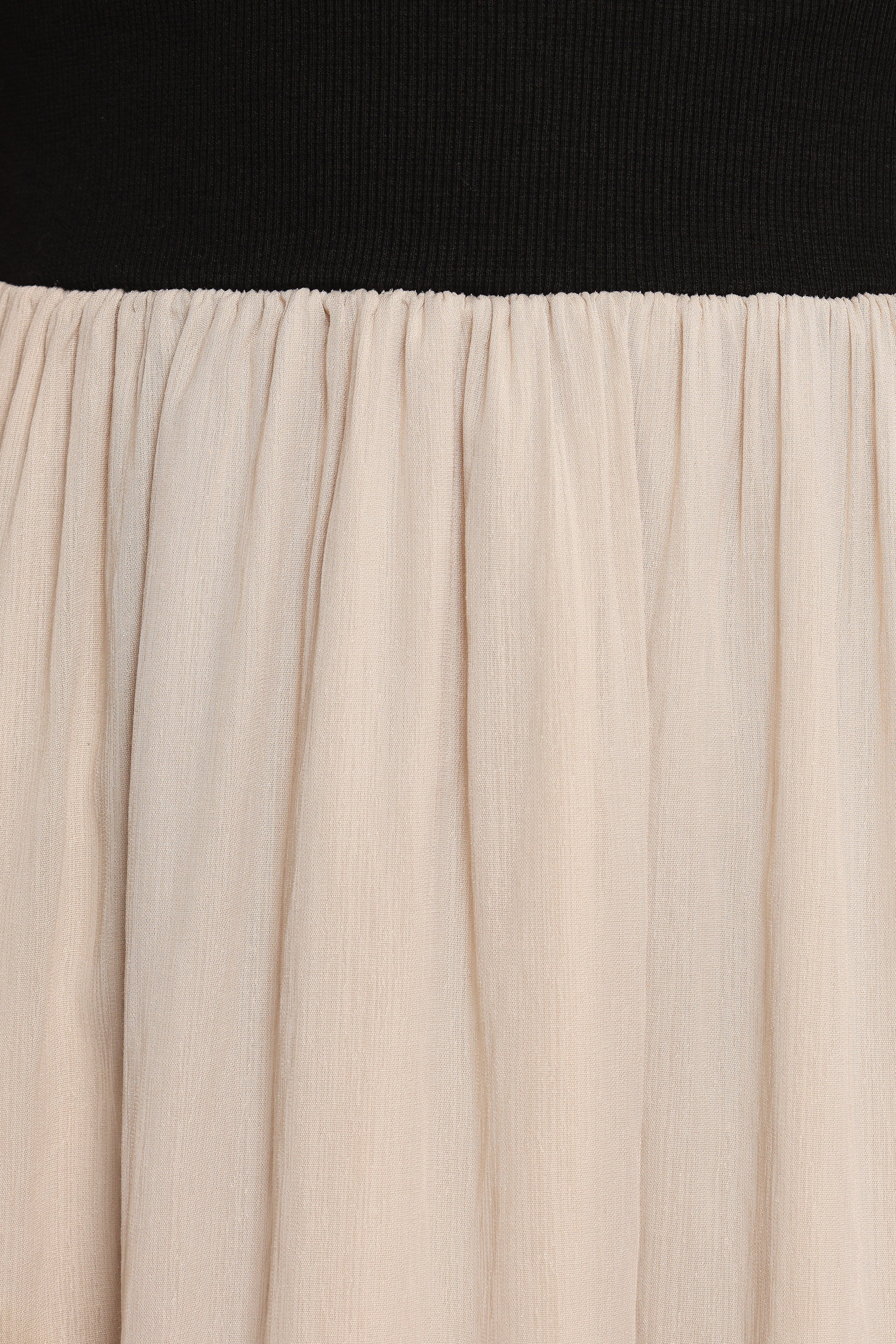 Isolde Midi Dress - Black/Beige