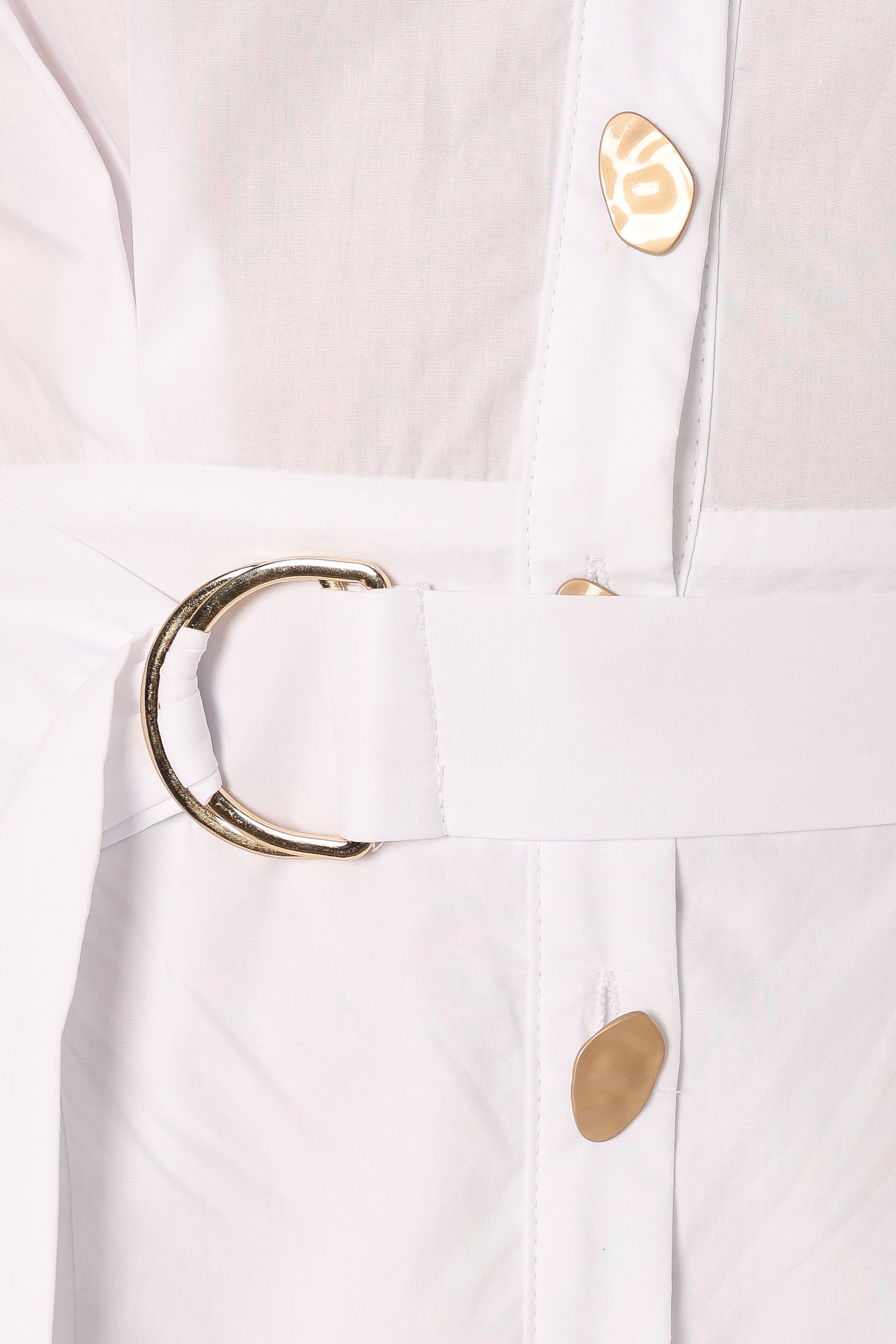 Julia Belted Mini Dress - White