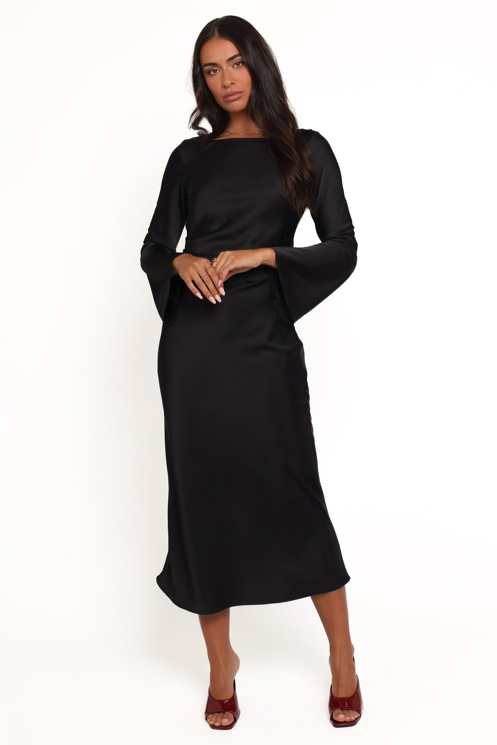 Kalyssa Long Sleeve Maxi Dress - Black