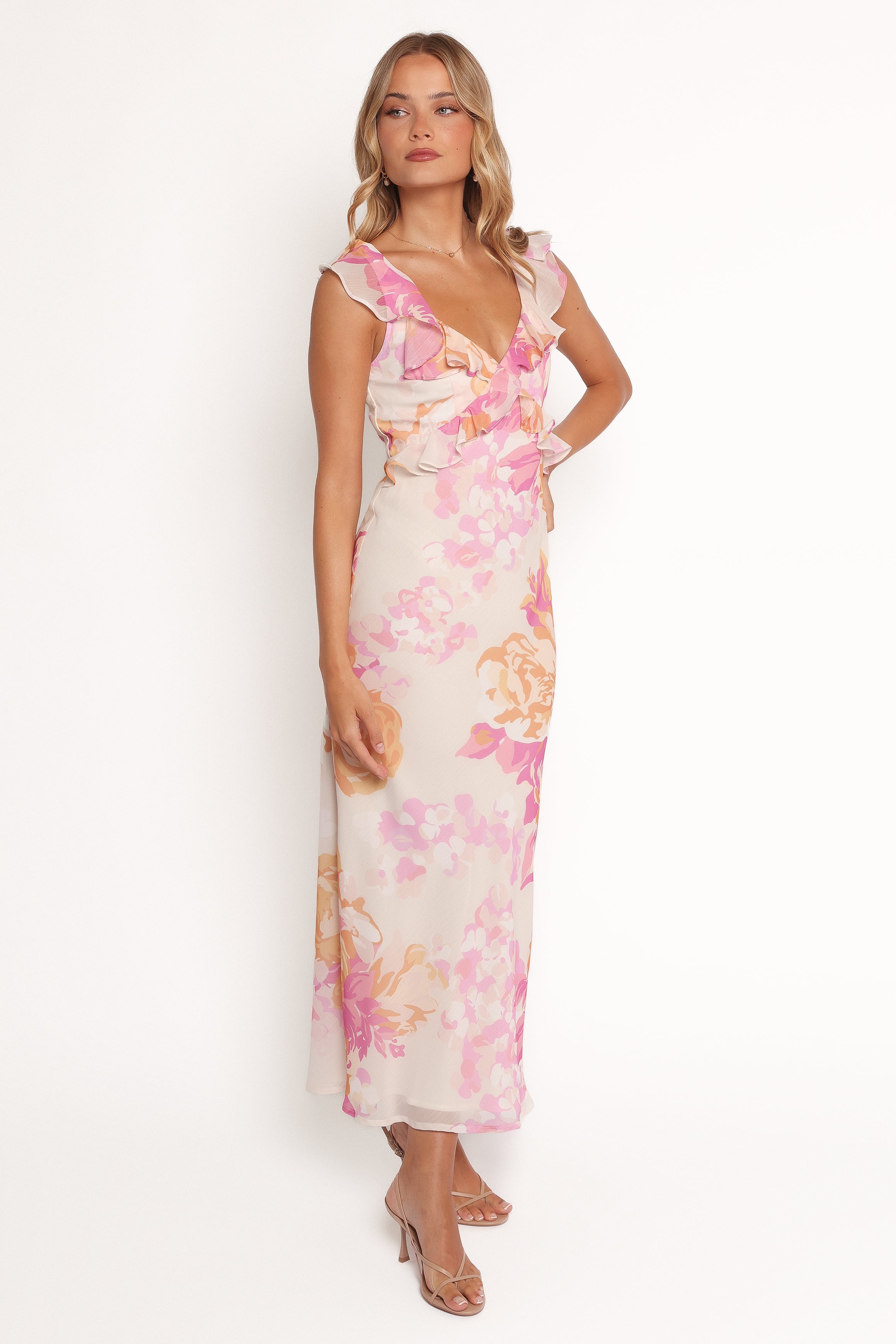 Kaori Midi Dress - Pink Floral