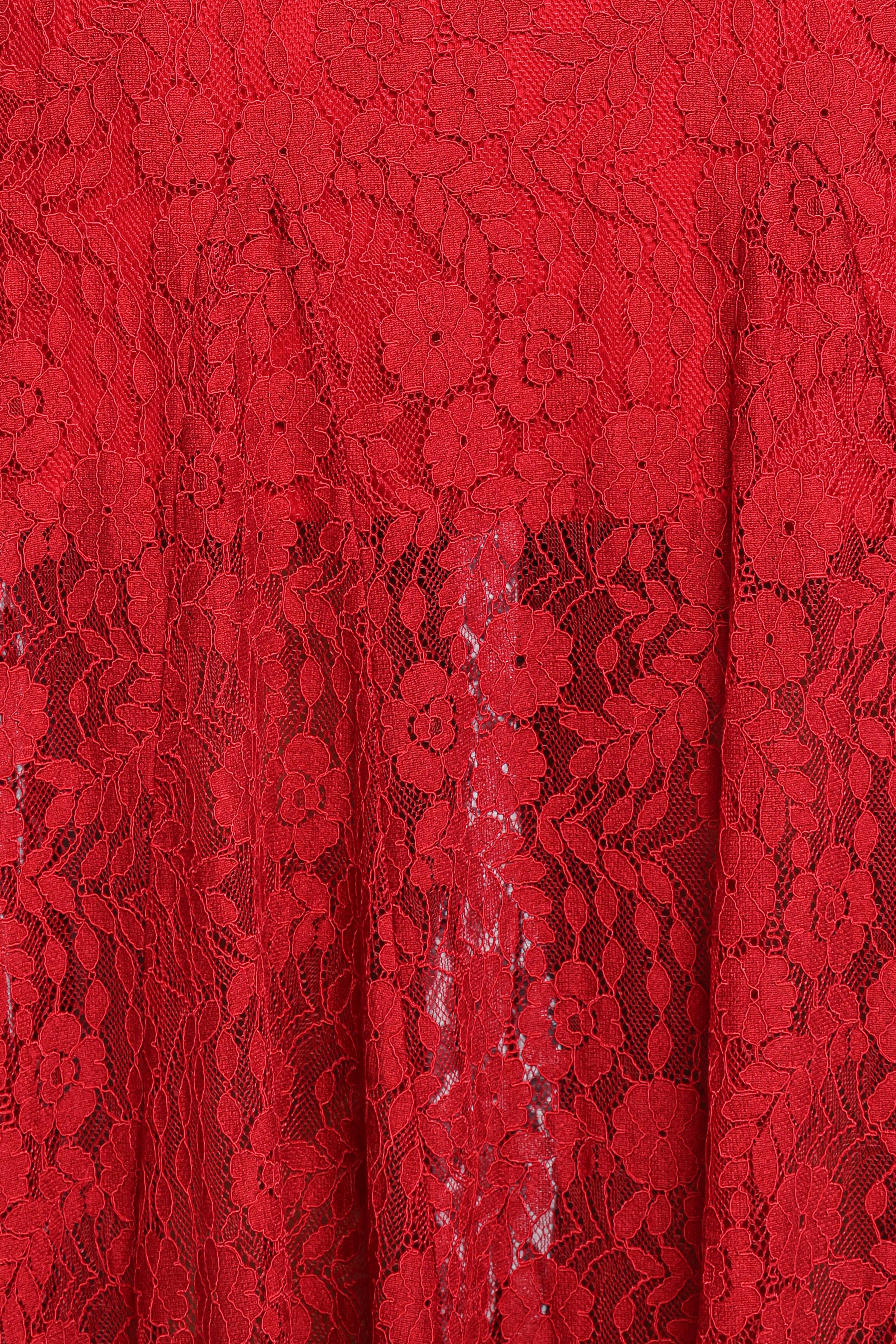 Keani Long Sleeve Maxi Dress - Red