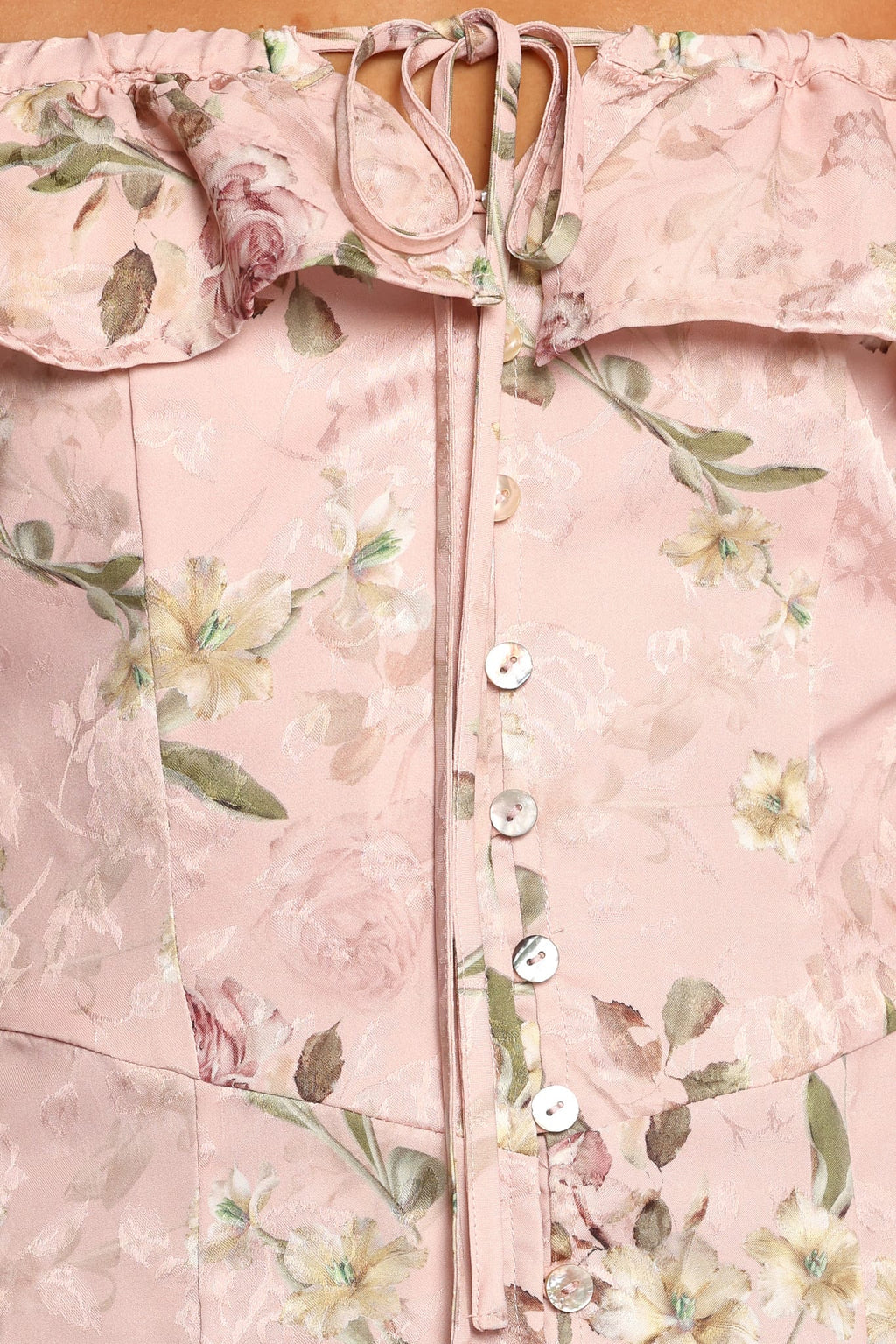 Lauryn Off The Shoulder Midi Dress - Blush Rose