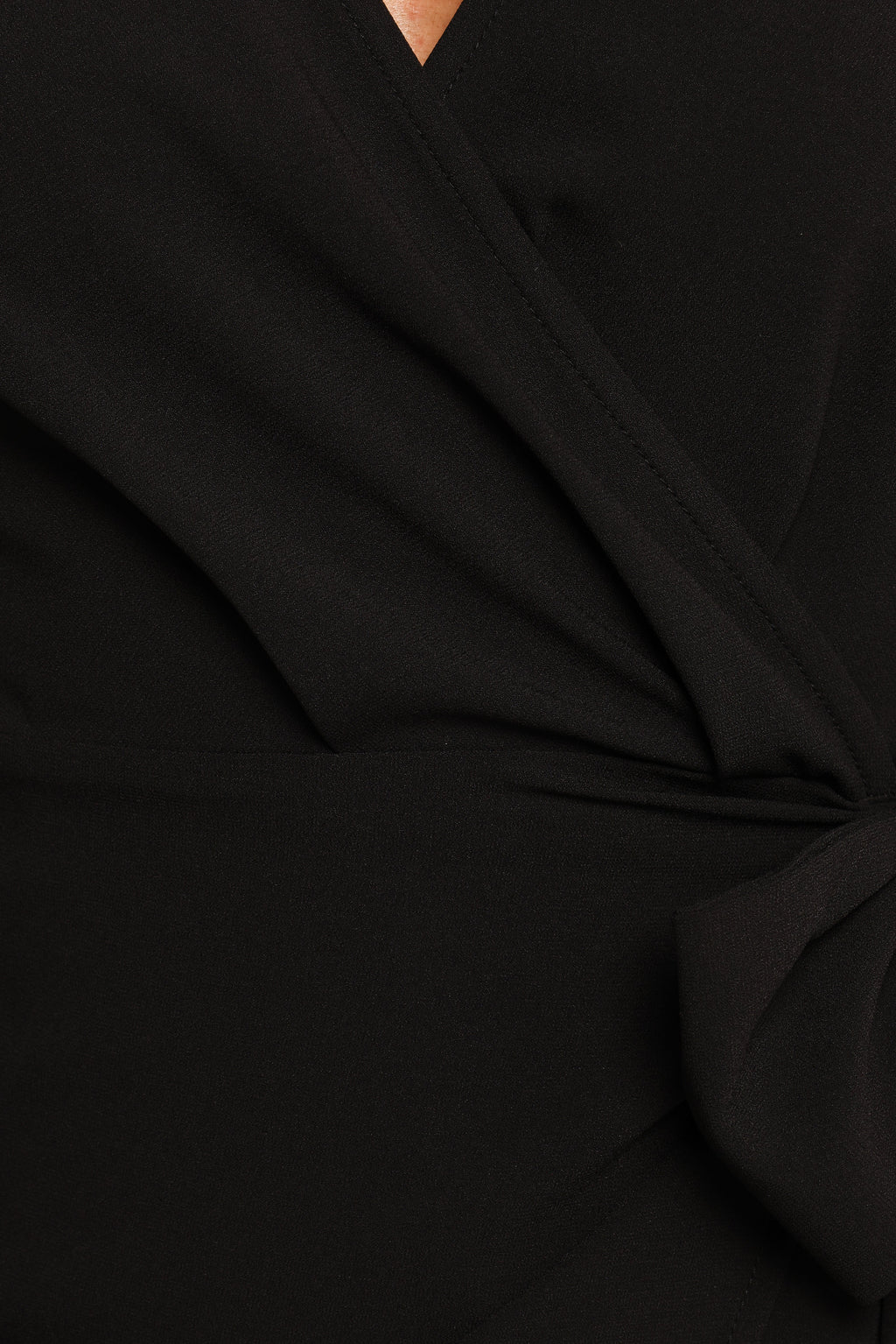 Lilian Long Sleeve Wrap Mini Dress - Black