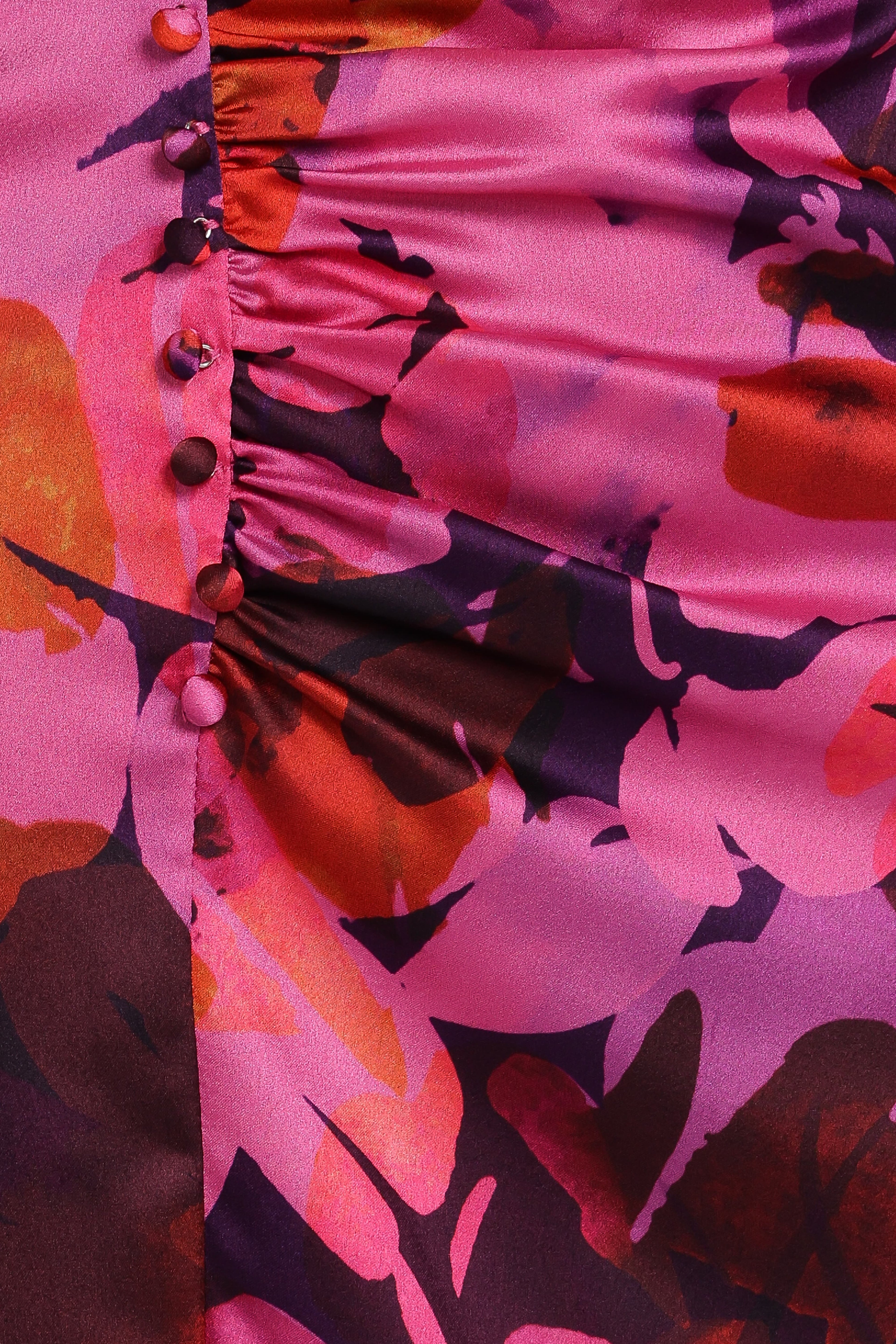 Lisbeth Midi Dress - Magenta Floral
