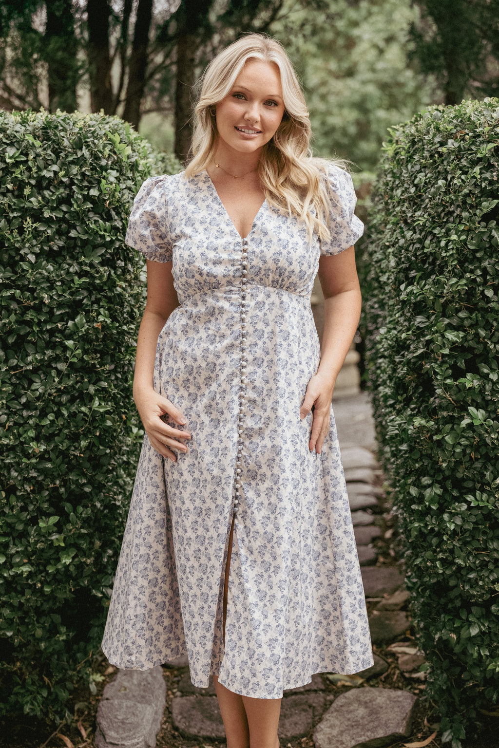 Logen Floral Midi Dress - Parisian Bloom