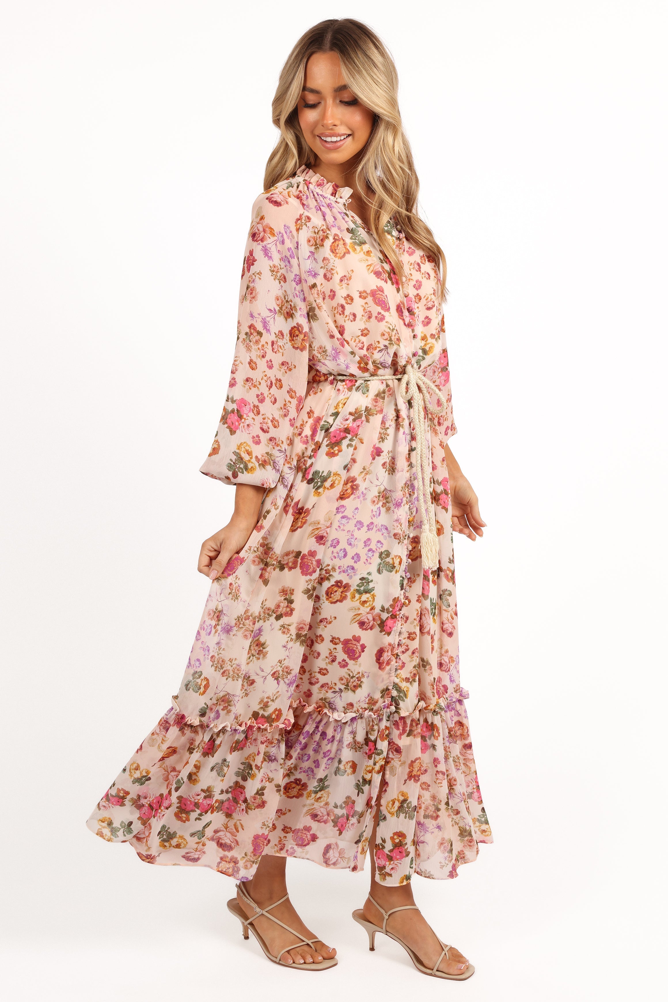 Micah Long Sleeve Midi Dress - Blush