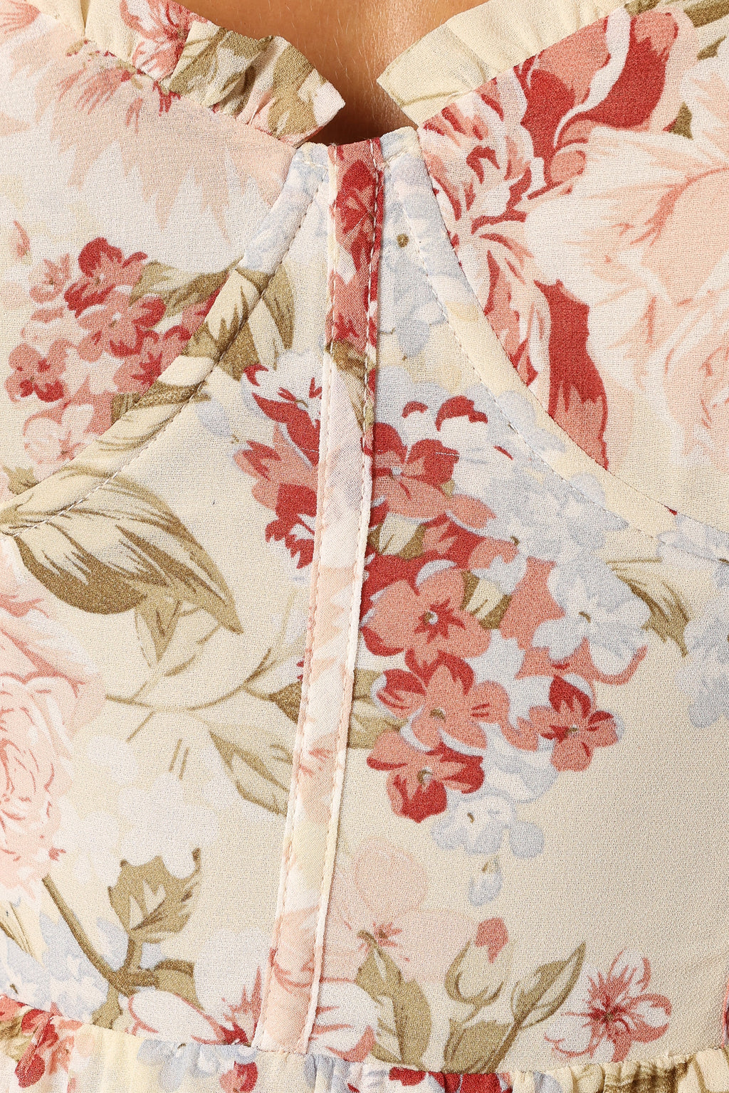 Mito Tiered Maxi Dress - Cream Floral