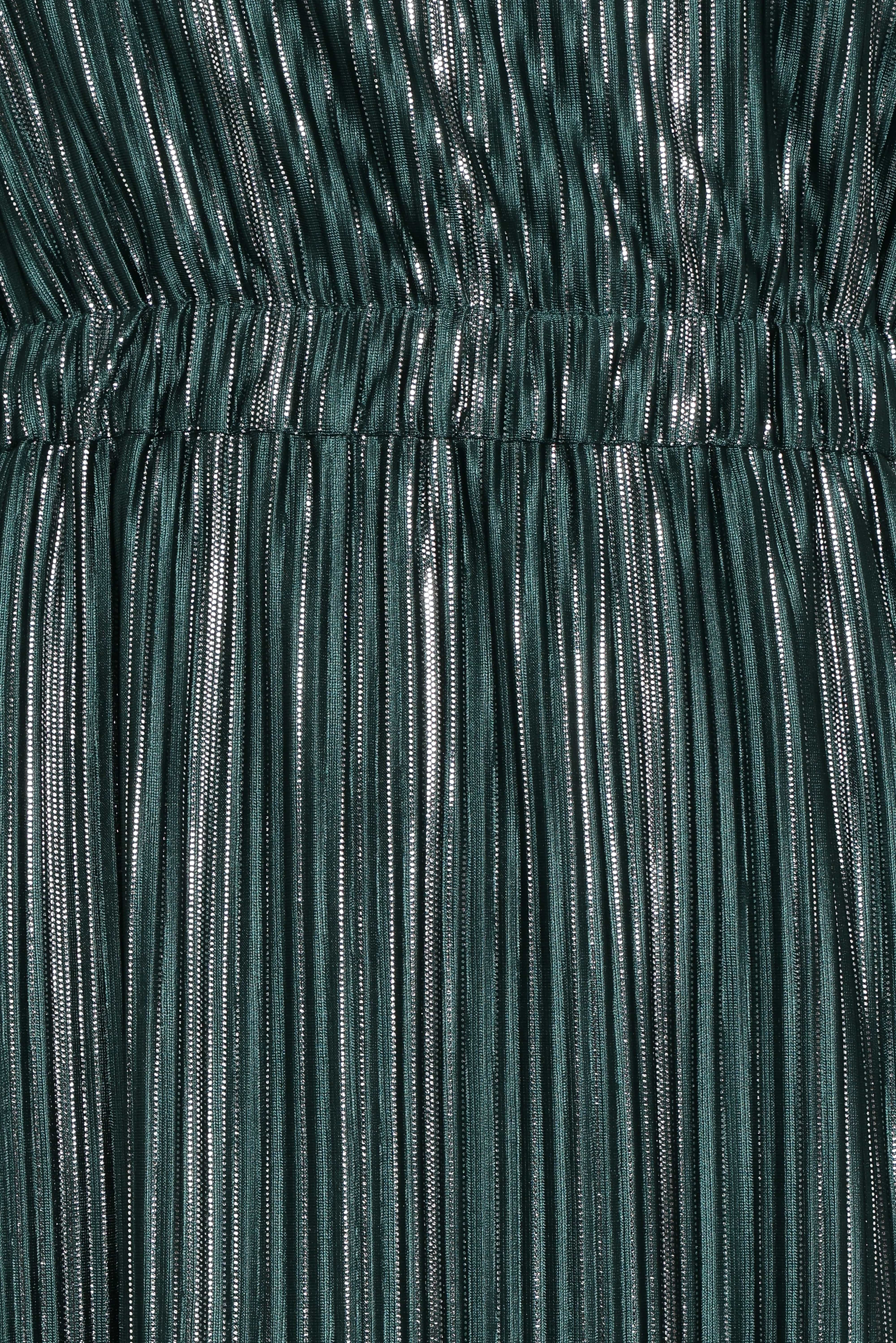 Pontee One Shoulder Pleated Midi Dress - Green