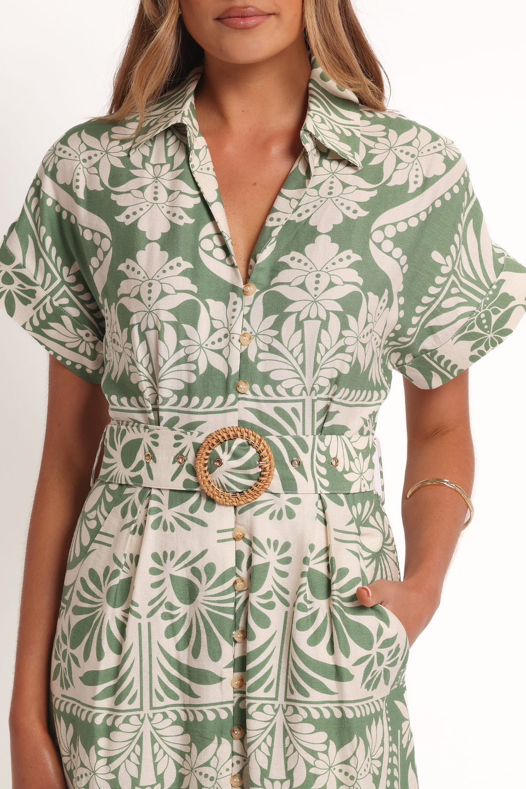 Preston Midi Dress - Green Floral
