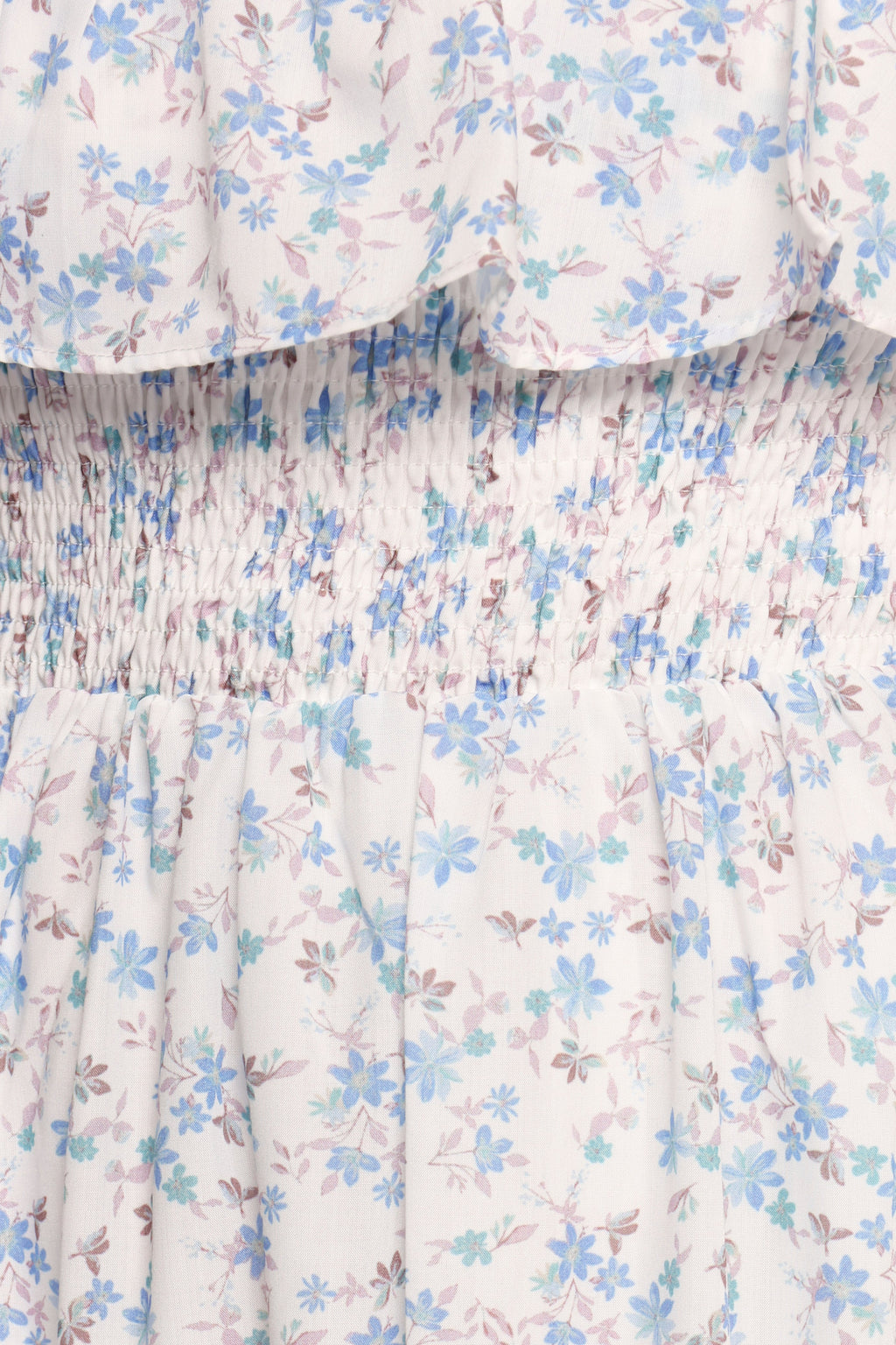 Priscilla Strapless Midi Dress - Blue Floral