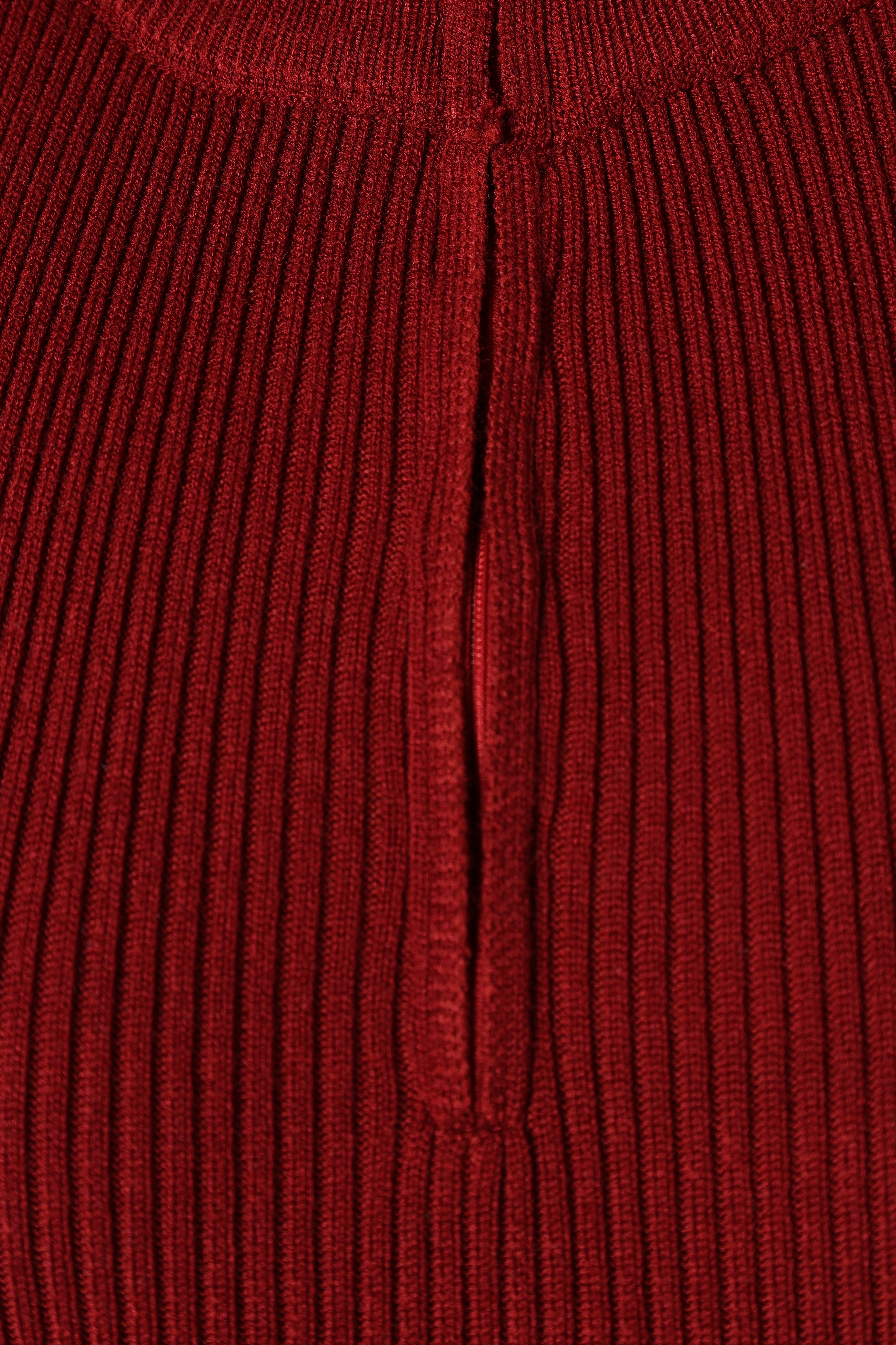 Renee High Neck Midi Dress - Red