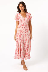 Sandra Midi Dress - Blushed Garden