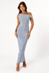 Sebastian Off Shoulder Maxi Dress - Blue