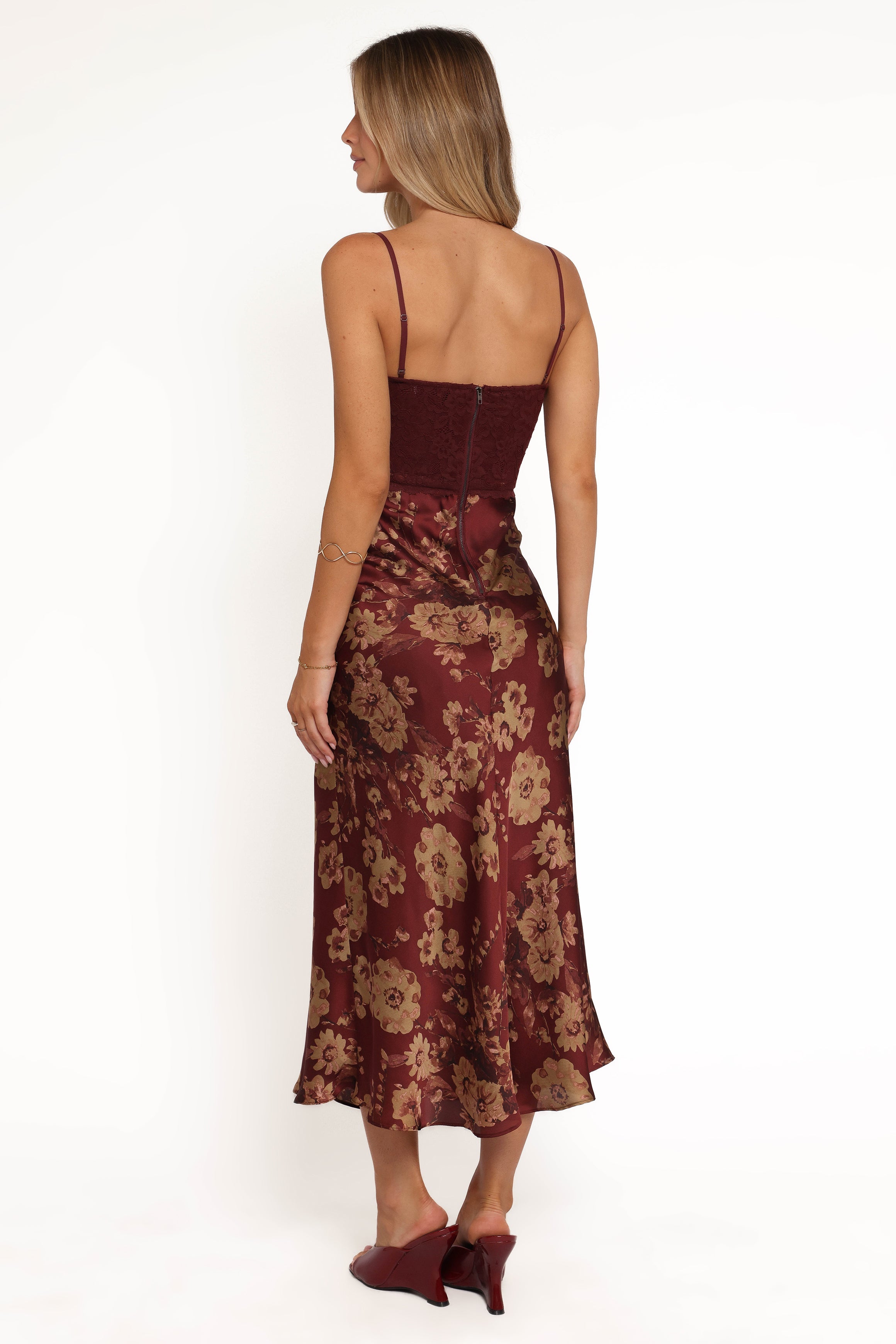 Shakira Midi Dress - Bronzed Merlot