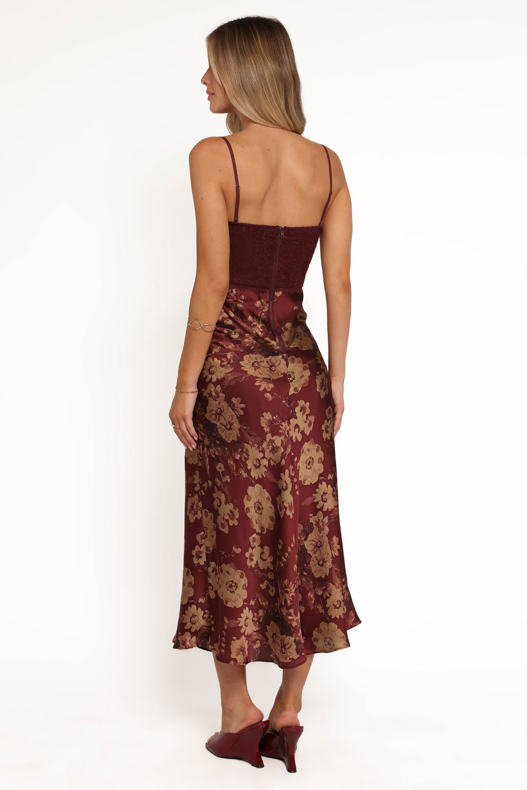 Shakira Midi Dress - Bronzed Merlot